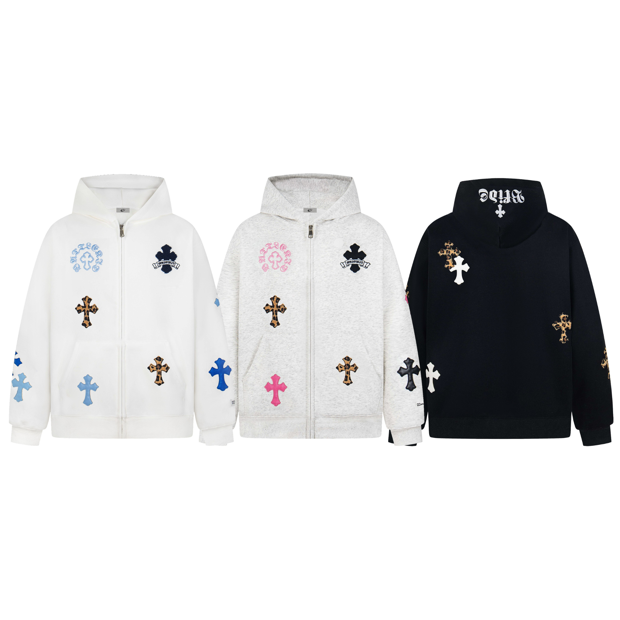 3-6-5.shop Cross Patch Full-Zip Hoodie