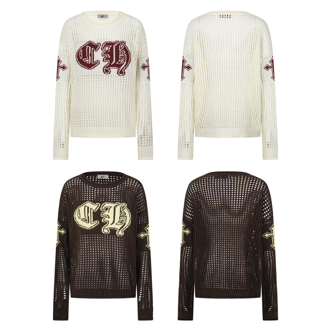 3-6-5.shop Hollow Knit Crewneck Sweater
