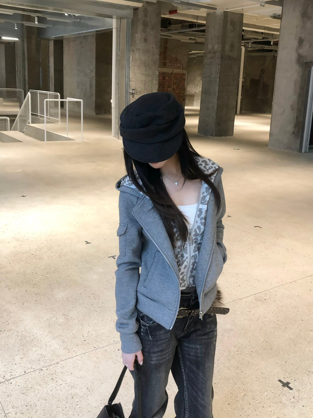 3-6-5.shop Layered Zip-Up Hoodie