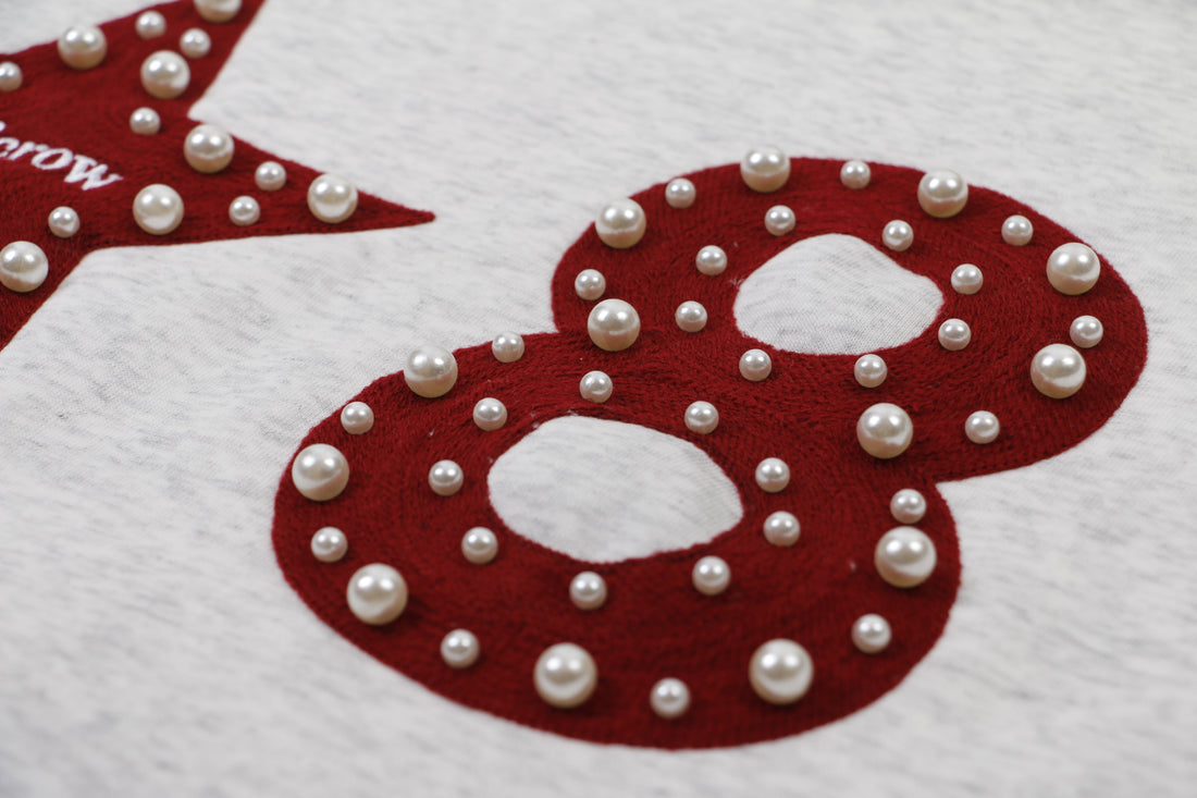 3-6-5.shop Star & Number Appliqué Hoodie