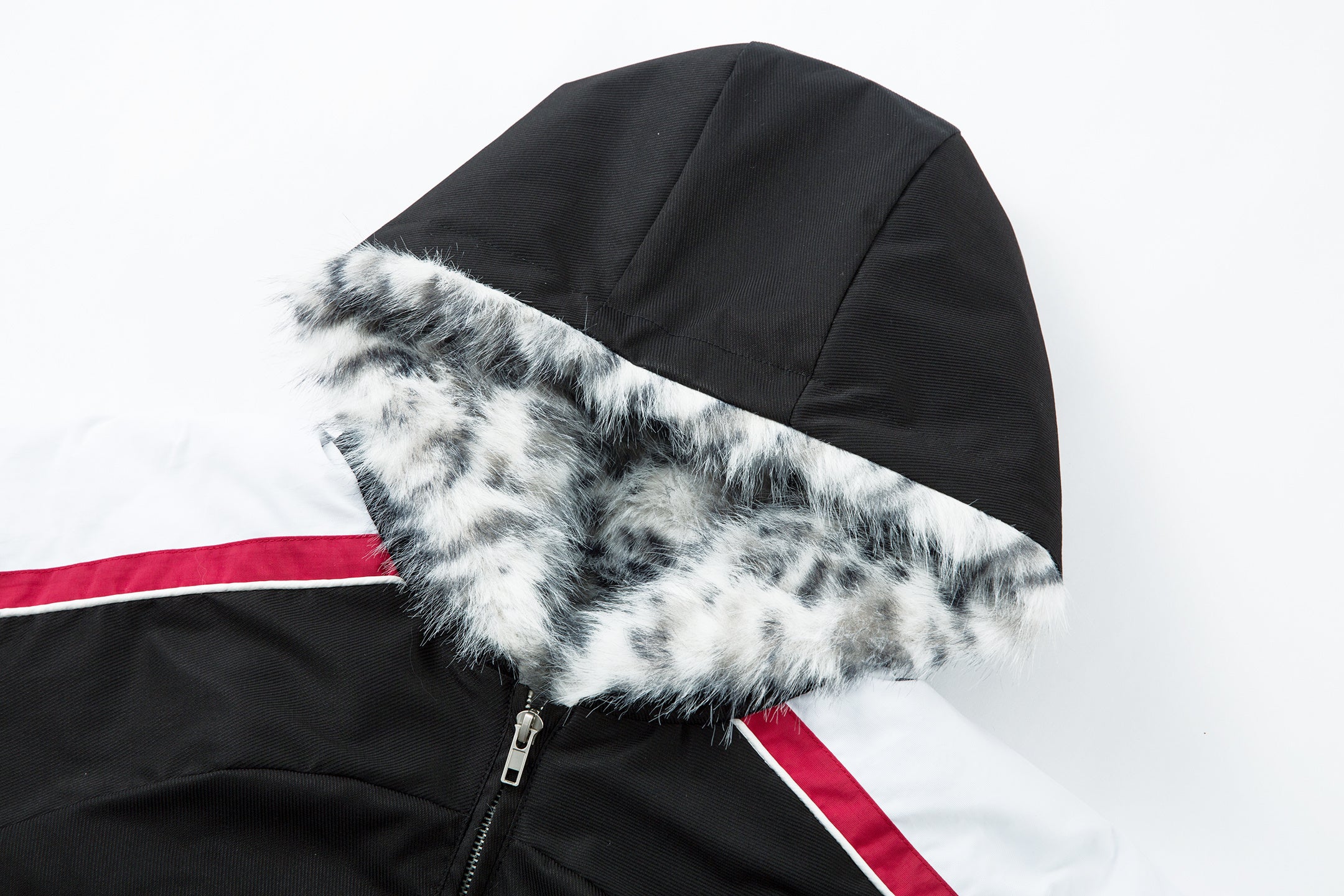 3-6-5.shop Racing Patch Faux Fur Hood Jacket