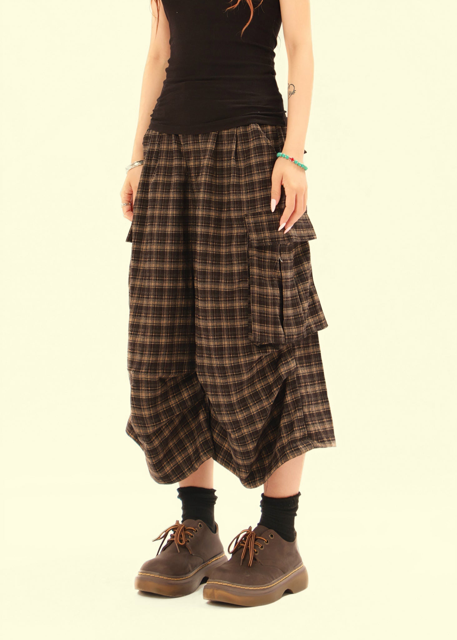 3-6-5.shop Plaid Cargo Shorts