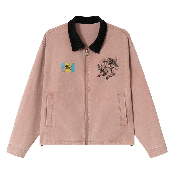 3-6-5.shop Washed Zip-Up Jacket