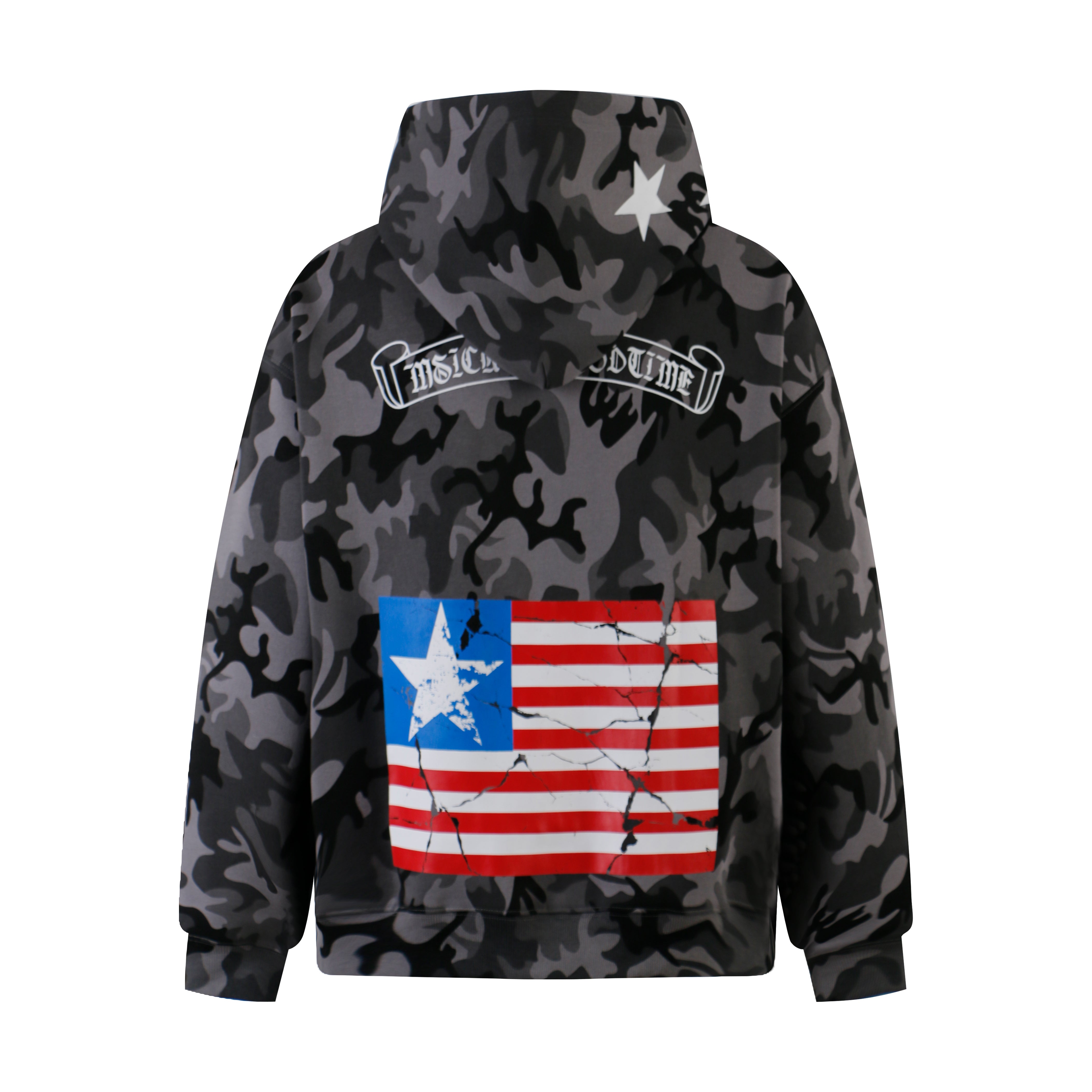 3-6-5.shop Camo Flag Zip-Up Hoodie