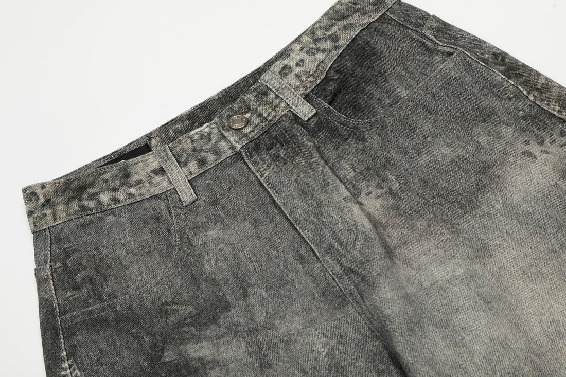 3-6-5.shop Washed Curved Denim Pants