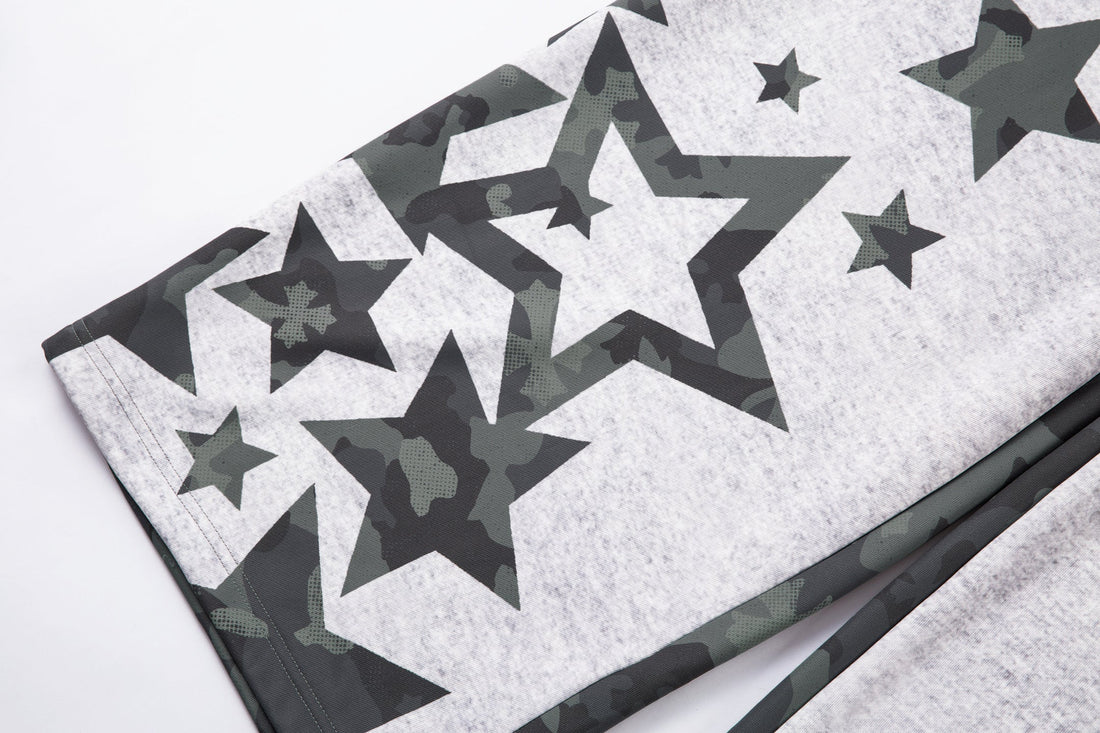 3-6-5.shop Camo Star Wide-Leg Sweatpants