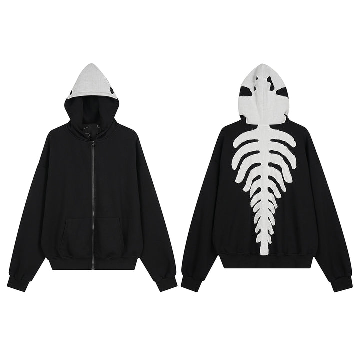 3-6-5.shop Skeleton Zip-Up Hoodie