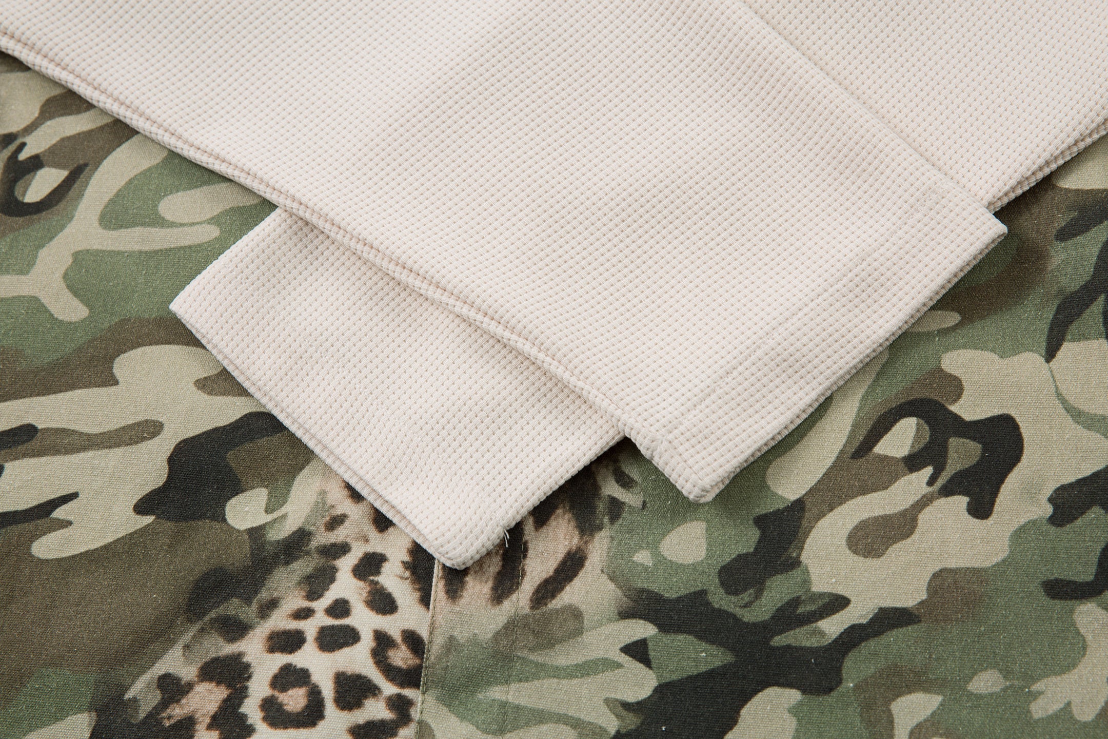 3-6-5.shop Layered Camo-Leopard Short-Sleeve Shirt