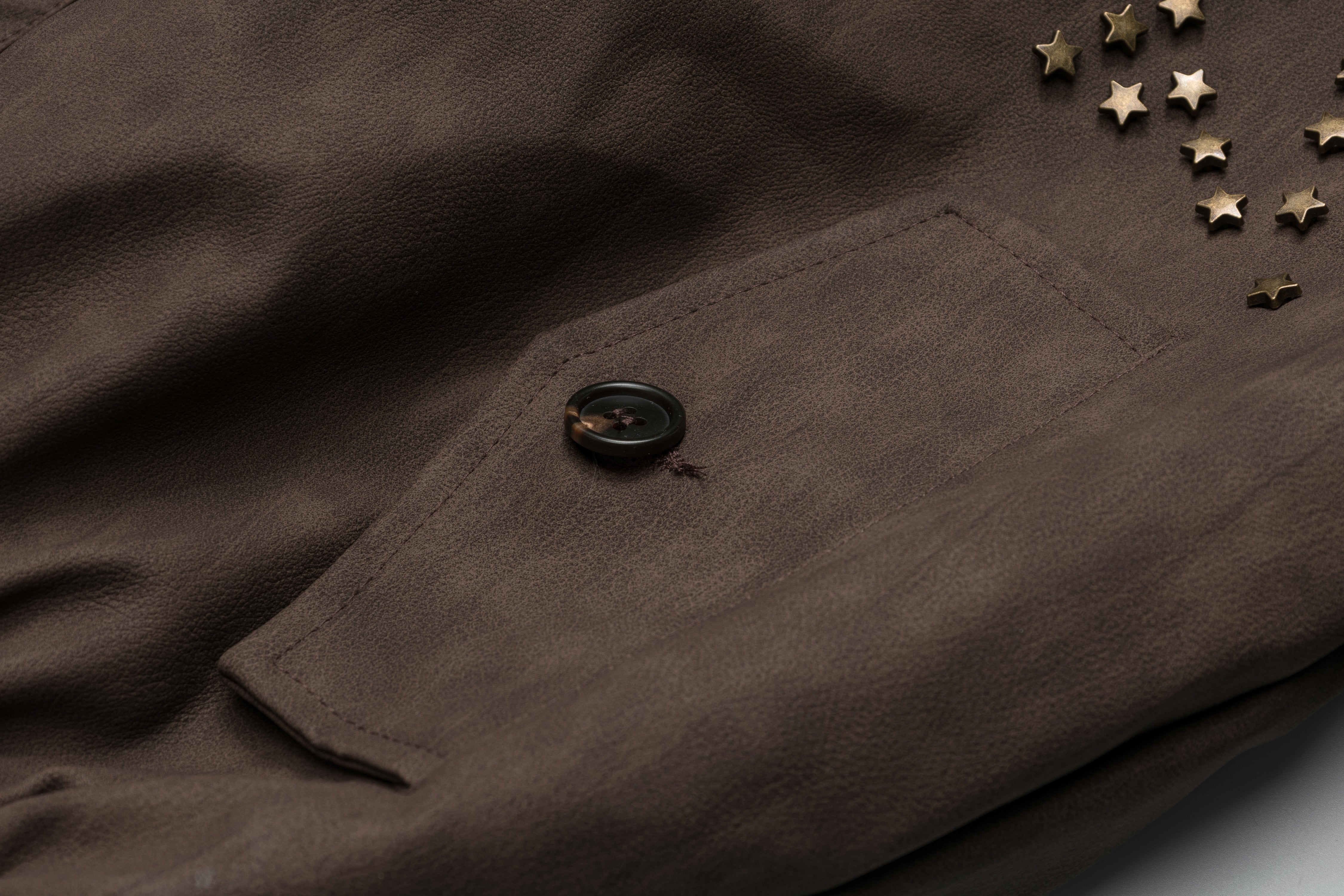 3-6-5.shop Fur-Collar Studded PU Jacket