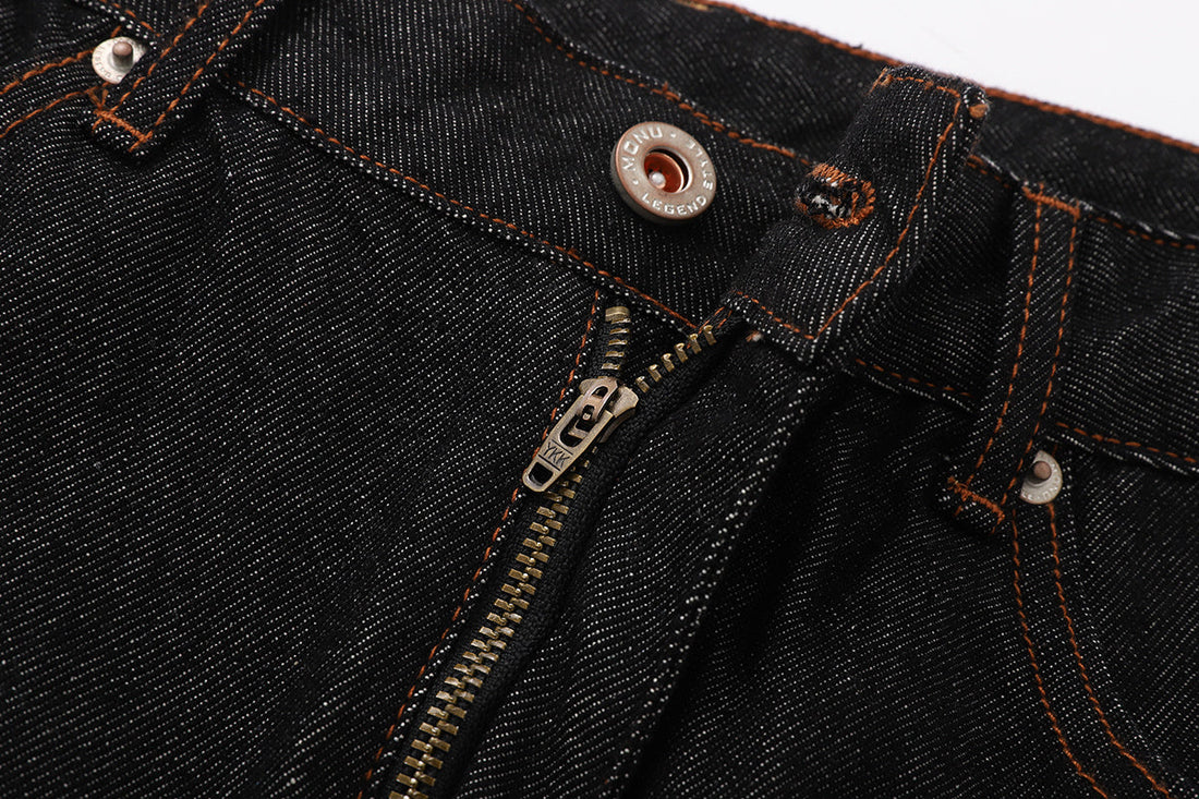 3-6-5.shop Curved Rivet Denim Pants