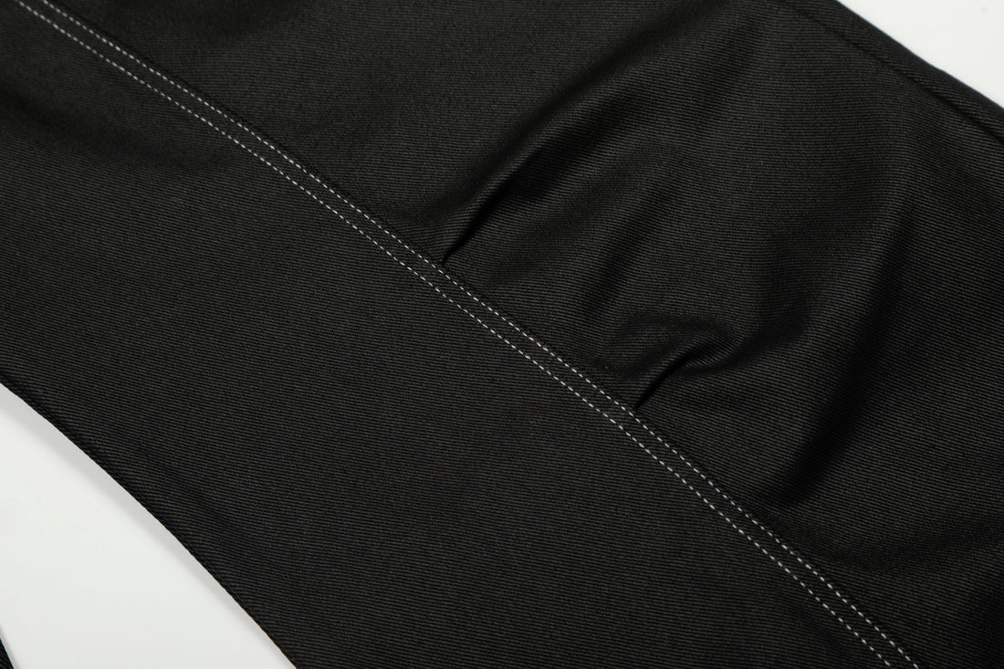 3-6-5.shop Contrast Stitch Wide Denim Pants