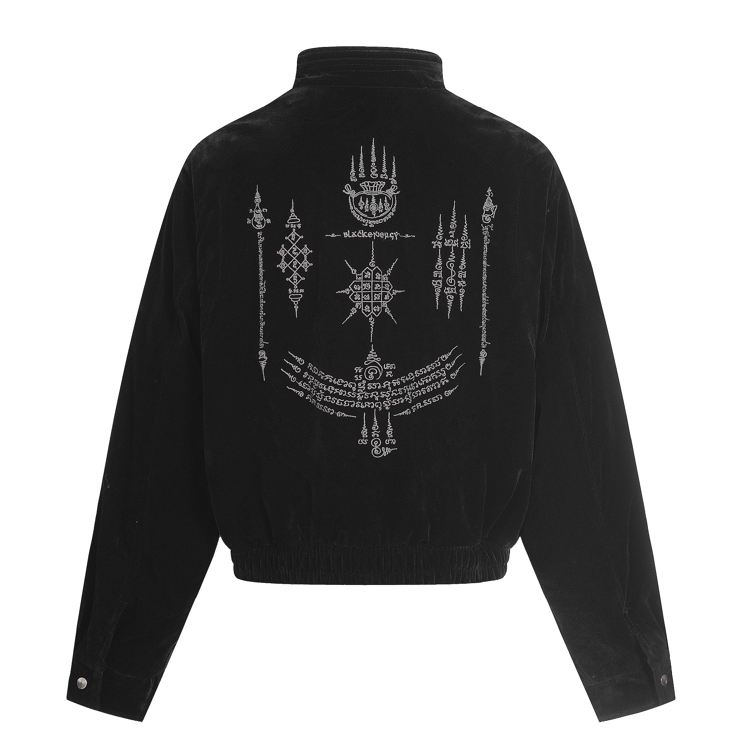3-6-5.shop Embroidered Suede Metal Clasp Jacket