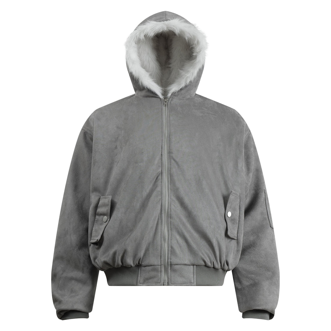 3-6-5.shop Faux-Fur Lined Suede Hoodie Jacket