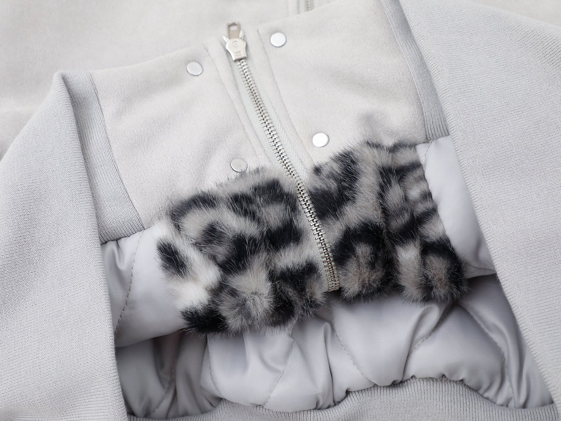 3-6-5.shop Cross Patch Fur Hoodie Jacket