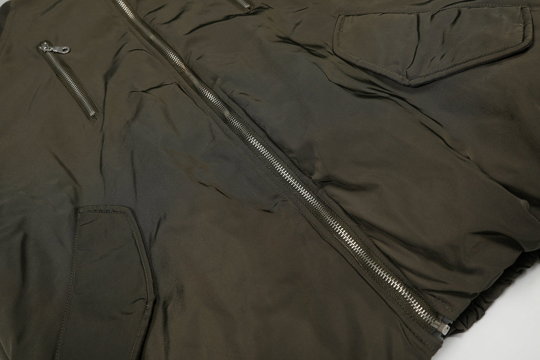 3-6-5.shop Faux Fur Collar Utility Bomber Jacket