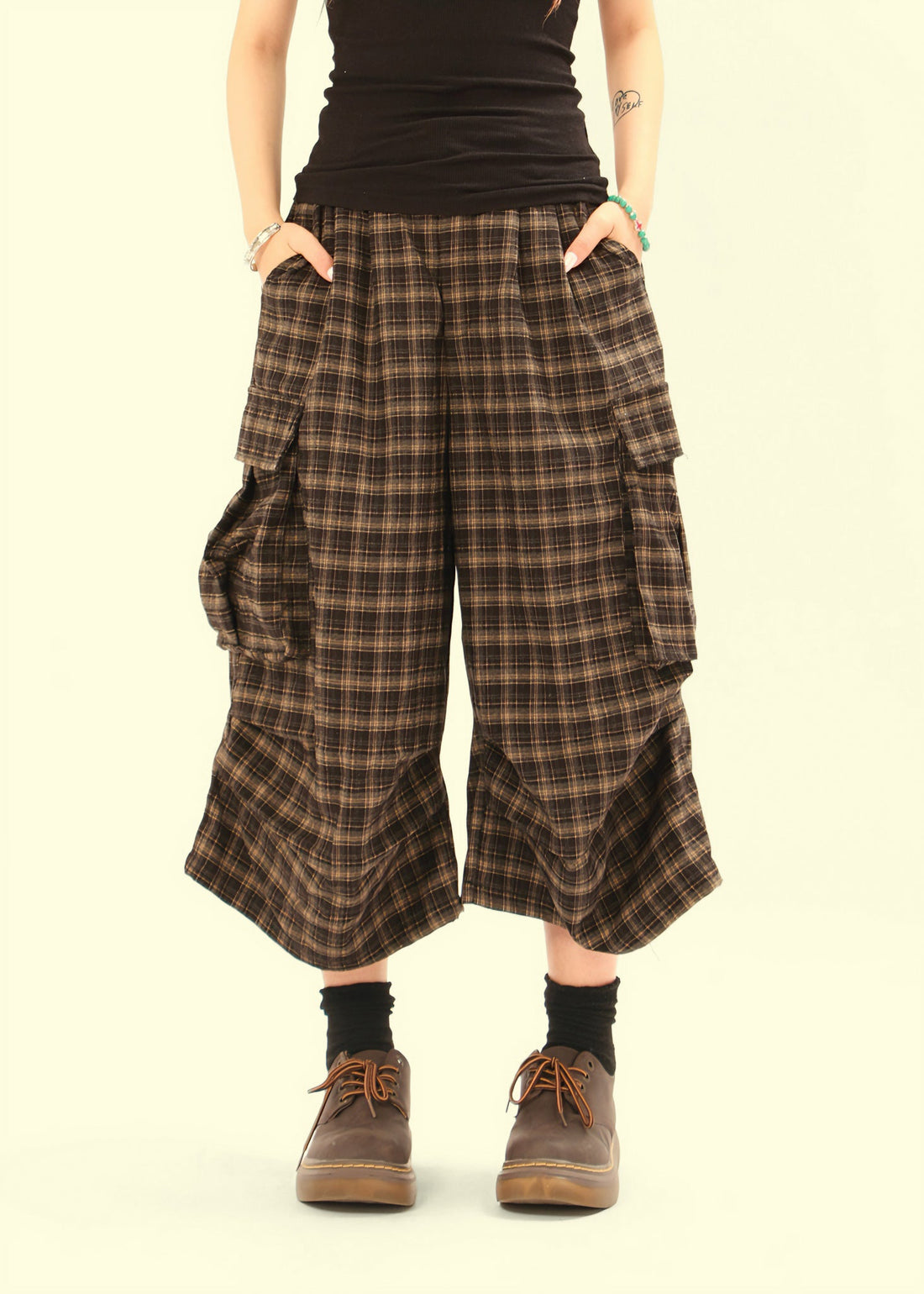 3-6-5.shop Plaid Cargo Shorts
