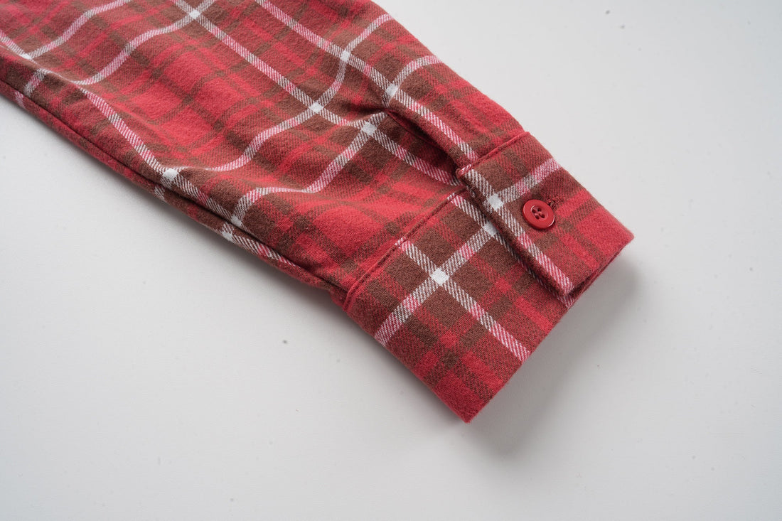 3-6-5.shop Patchwork Plaid Button-Up Shirt
