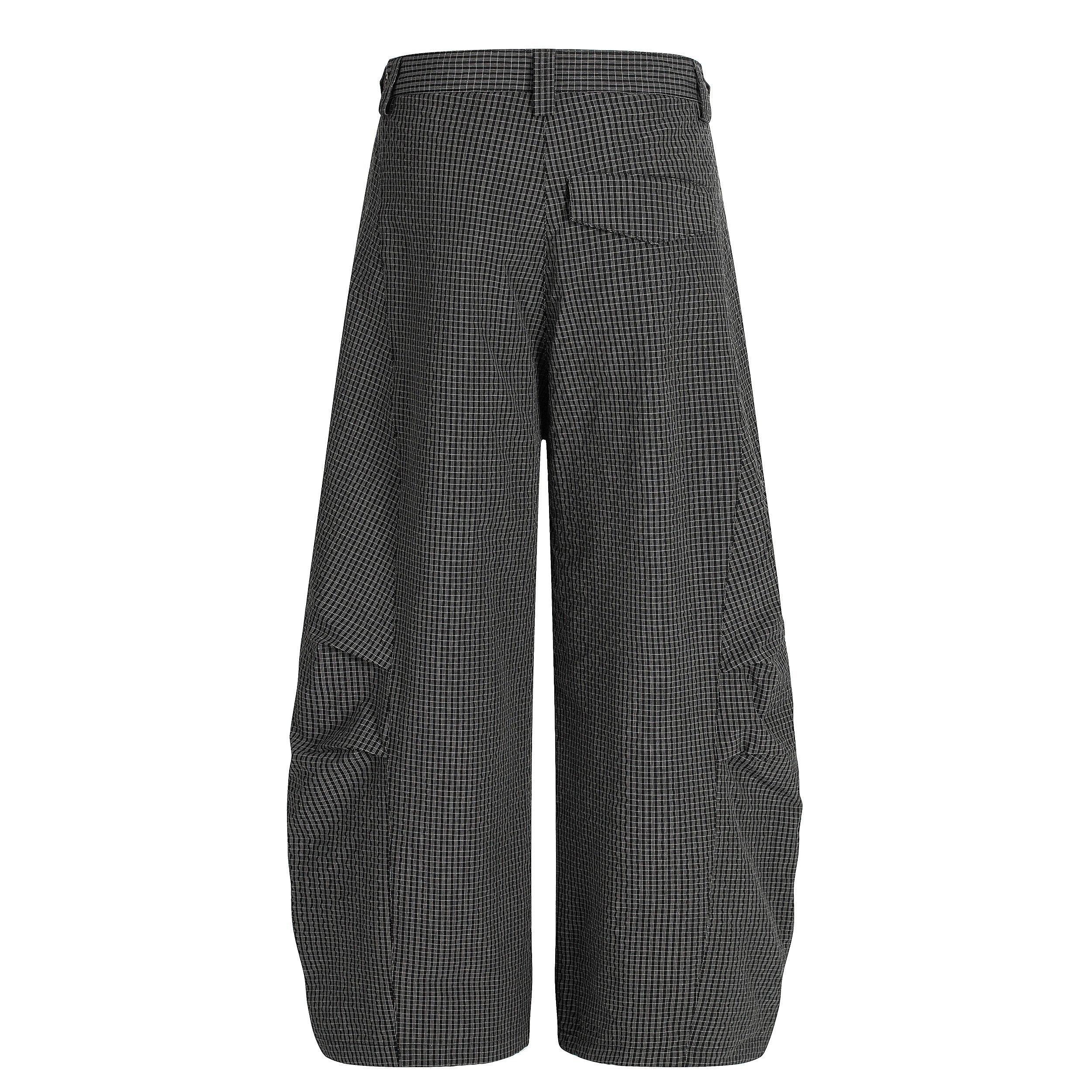 3-6-5.shop Checked Curved-Leg Pants