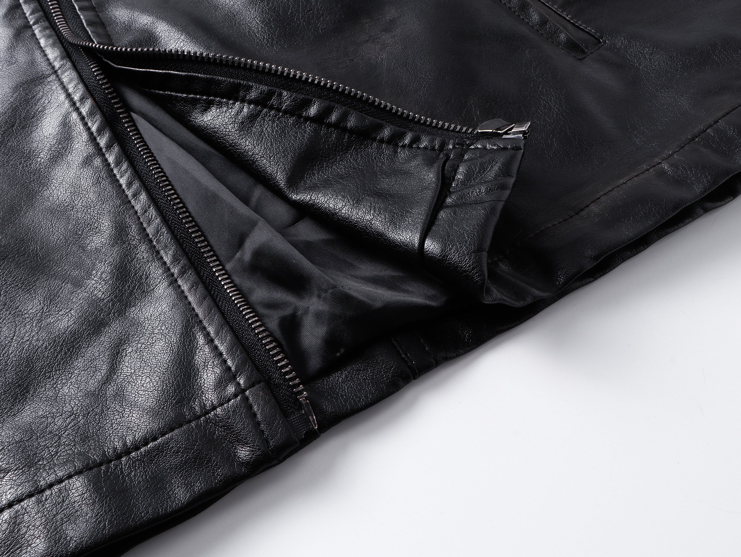 3-6-5.shop PU Leather Zip Jacket