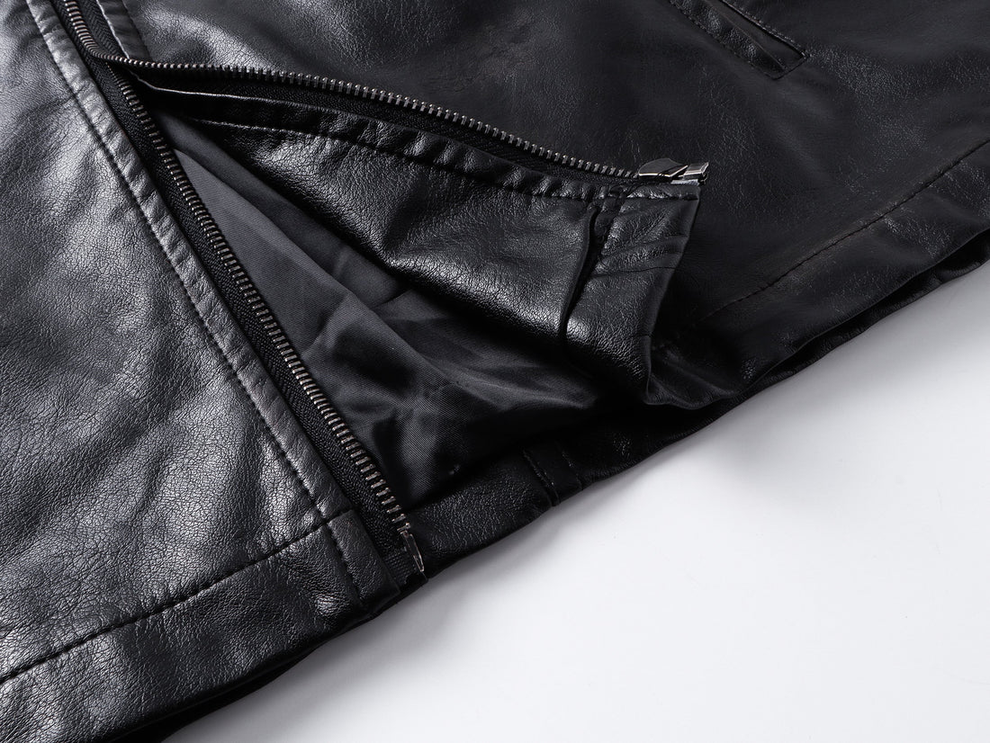 3-6-5.shop PU Leather Zip Jacket