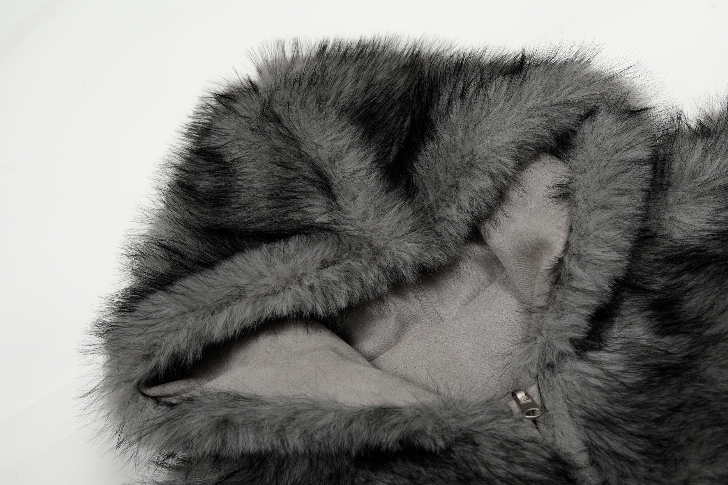 3-6-5.shop Reversible Faux Suede Fur Hooded Jacket
