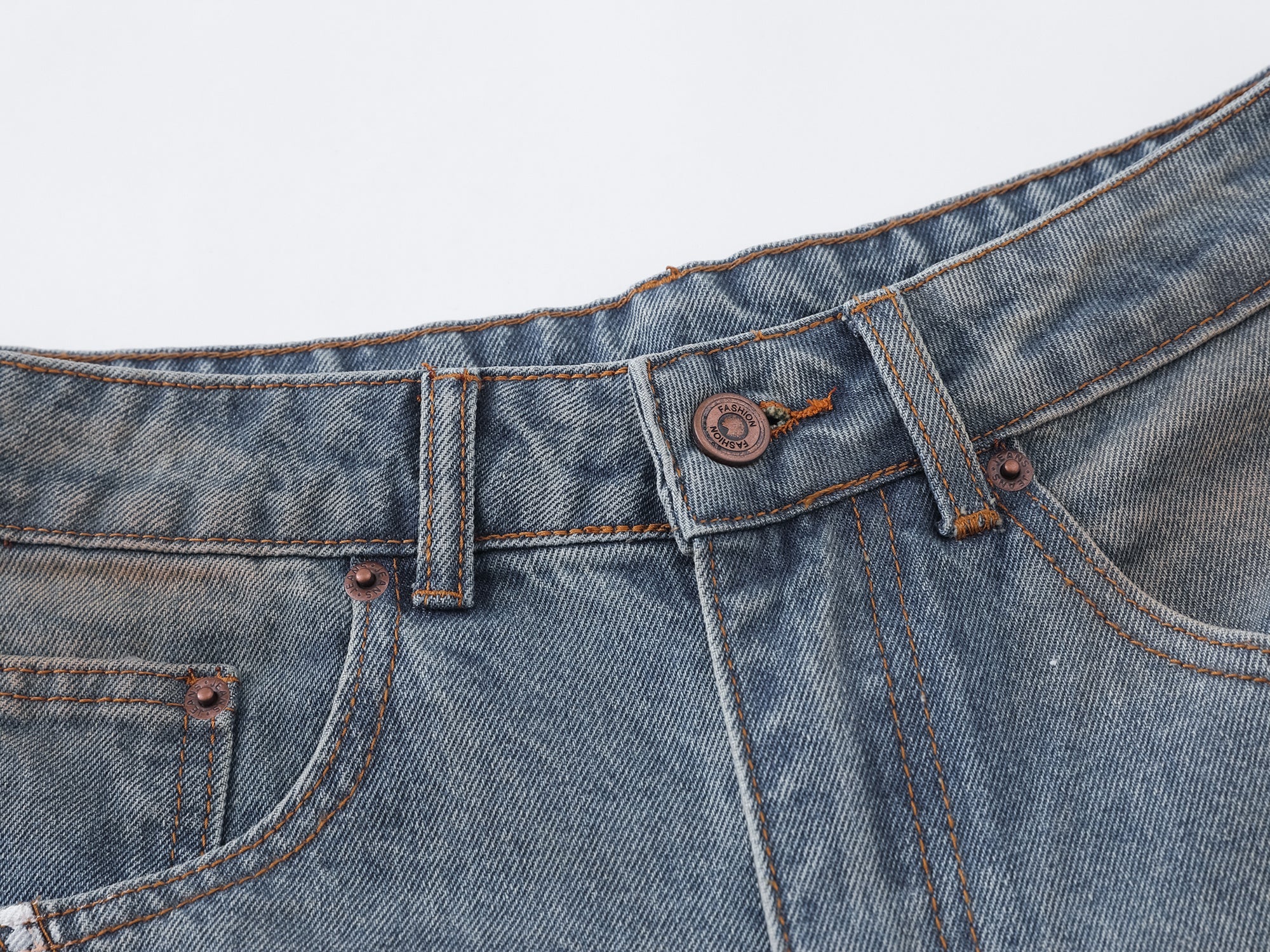 3-6-5.shop Vintage Washed Distressed Jeans