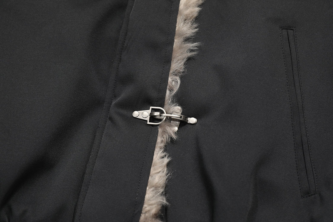 3-6-5.shop Faux-Fur Trim Bomber Jacket