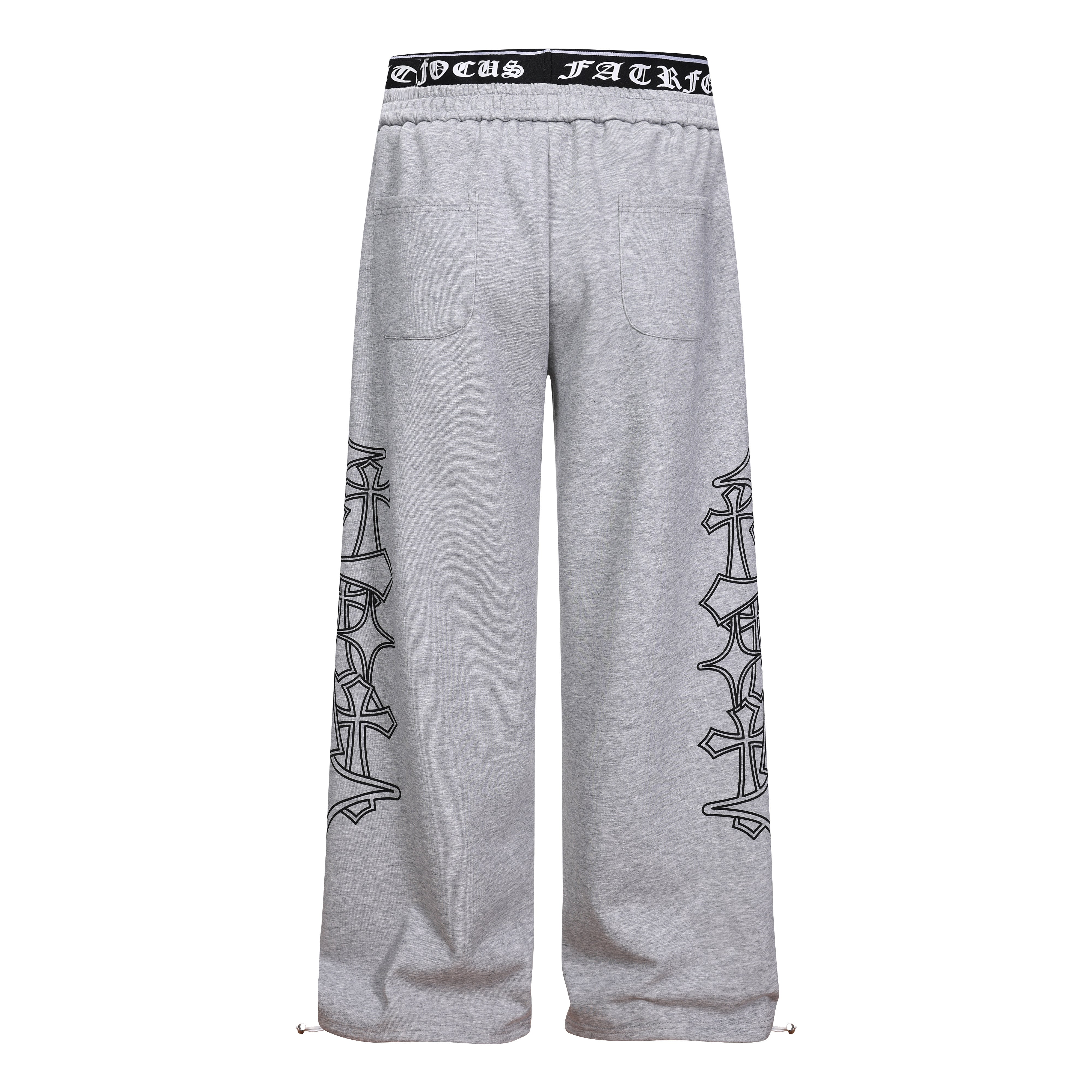 3-6-5.shop Gothic Outline Wide-Leg Sweatpants