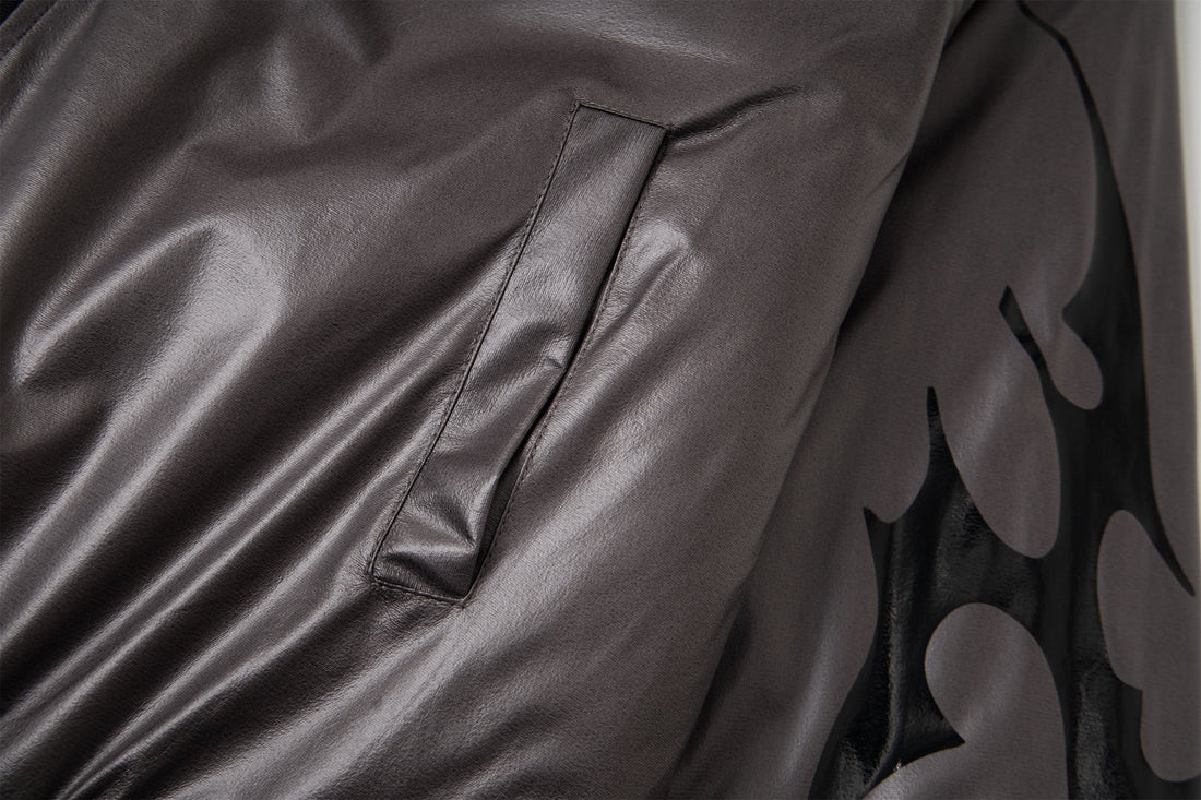 3-6-5.shop Flame Fur-Collar Bomber Jacket