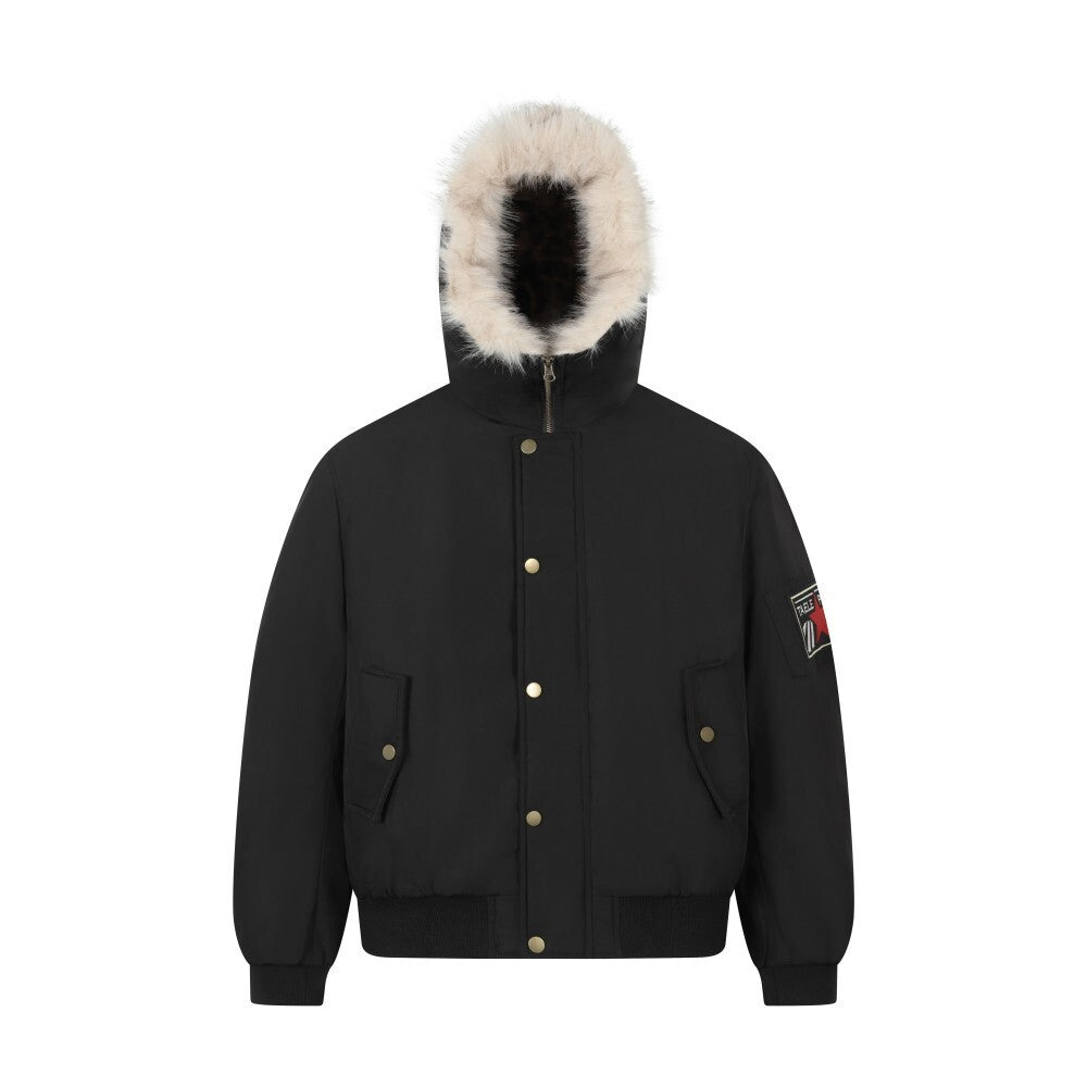 3-6-5.shop Leopard Fur-Lined Hooded Jacket