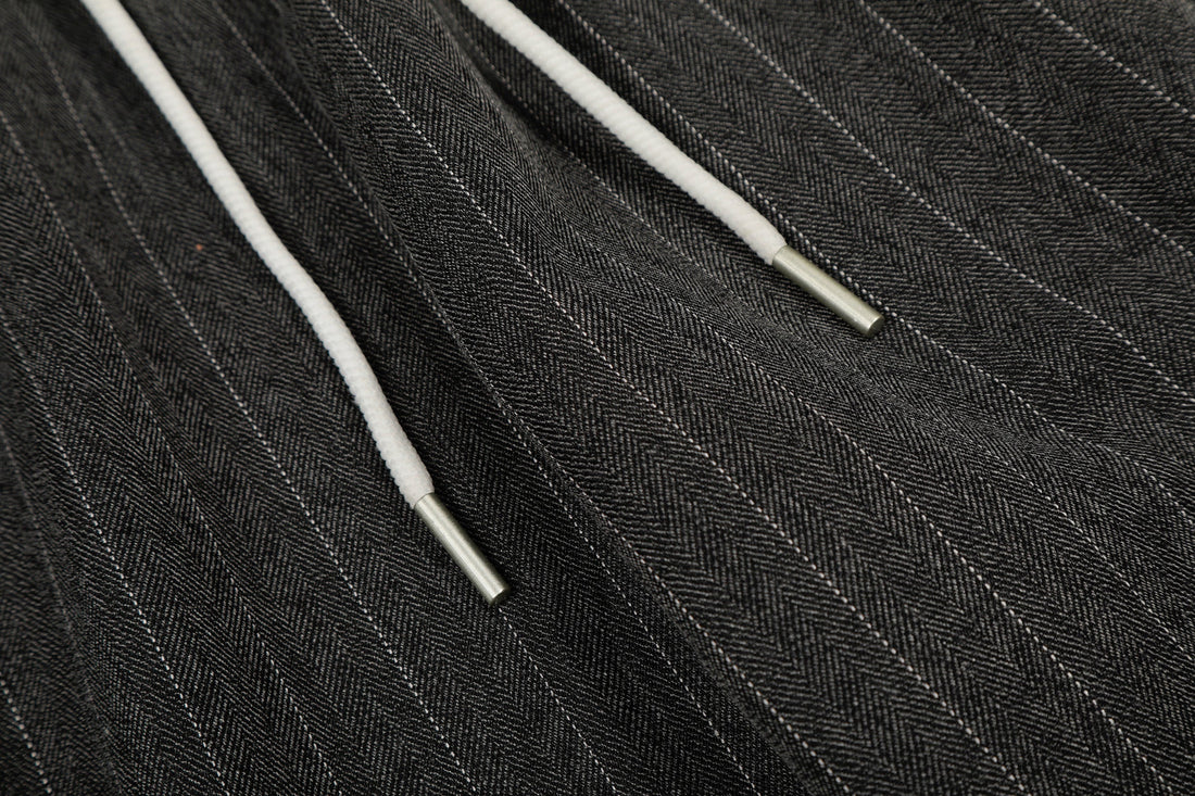 3-6-5.shop Pinstripe Wide-Leg Track Pants