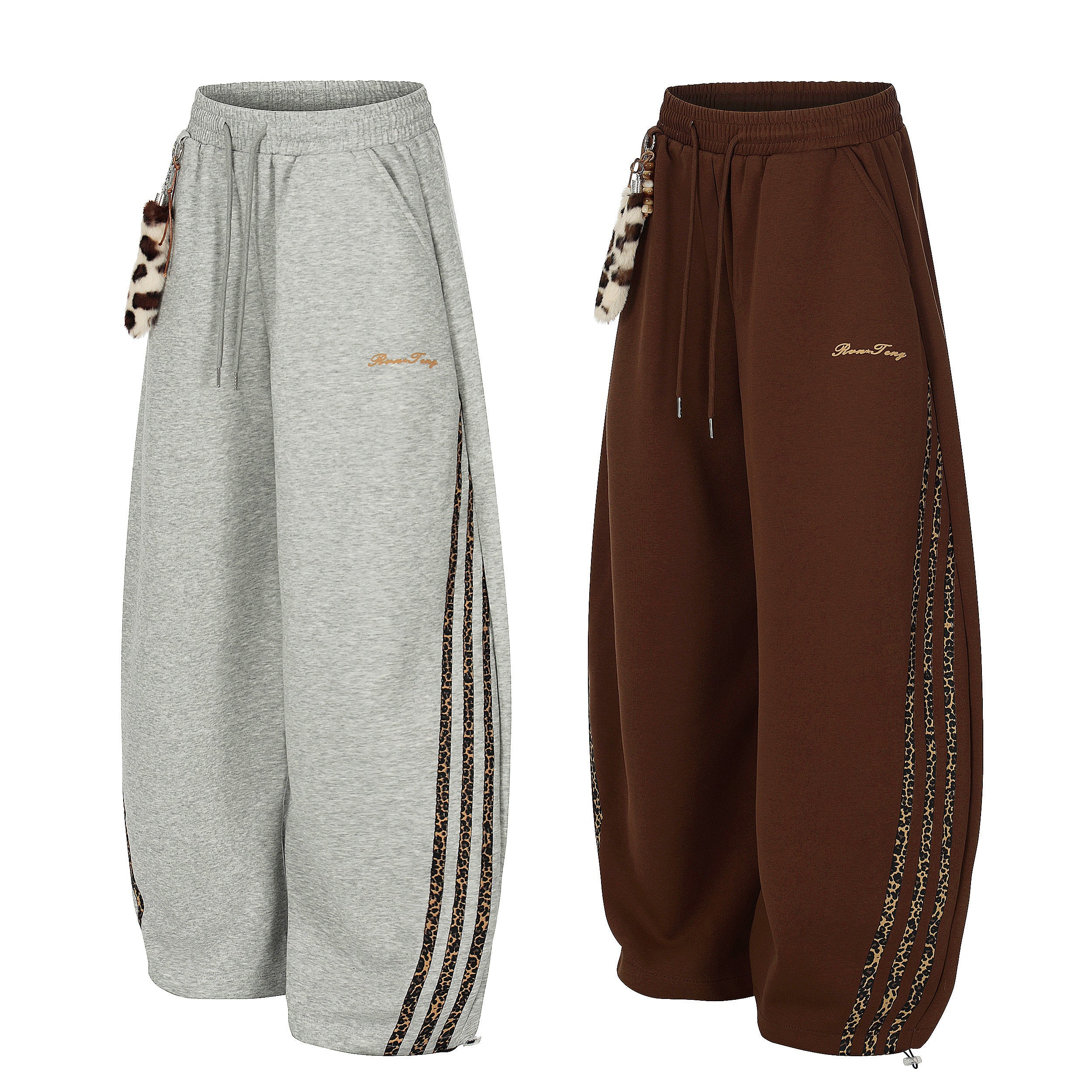 3-6-5.shop Leopard Stripe Loose Sweatpants