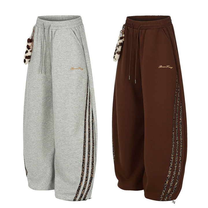 3-6-5.shop Leopard Stripe Loose Sweatpants