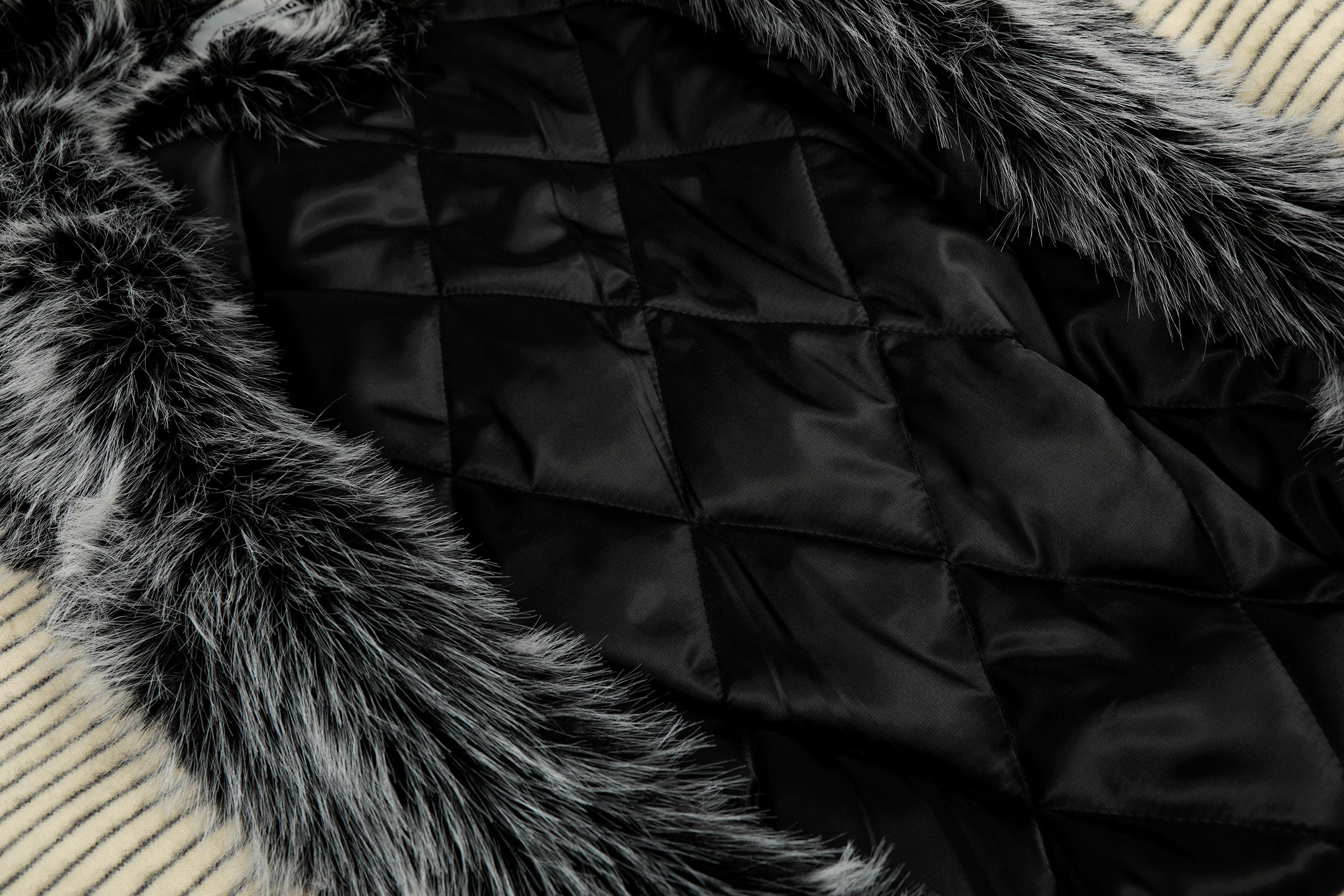 3-6-5.shop Faux-Fur Lined Striped Hoodie Jacket