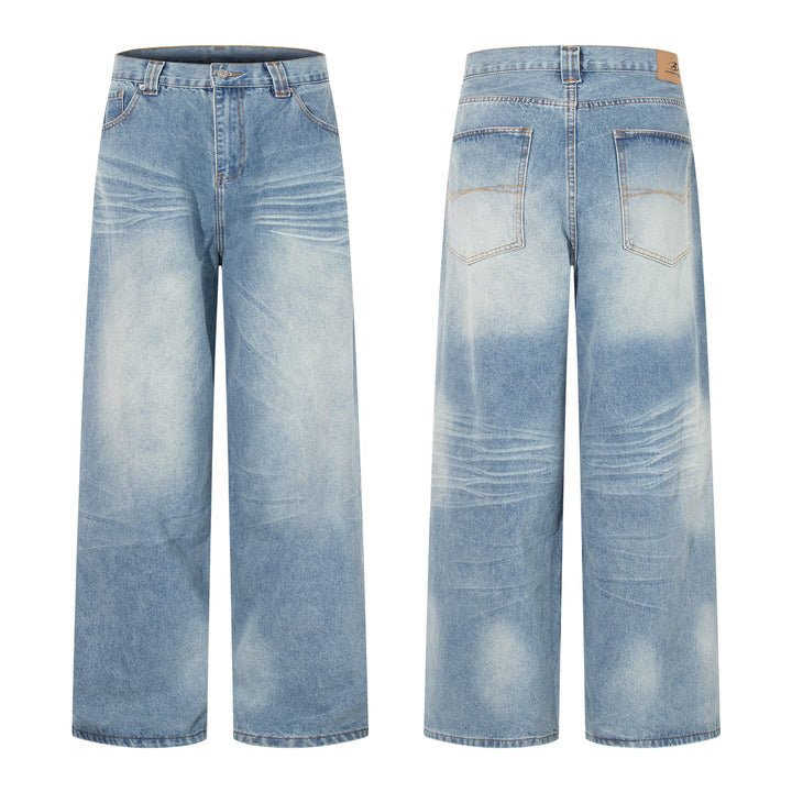 3-6-5.shop Washed Wide-Leg Denim Pants