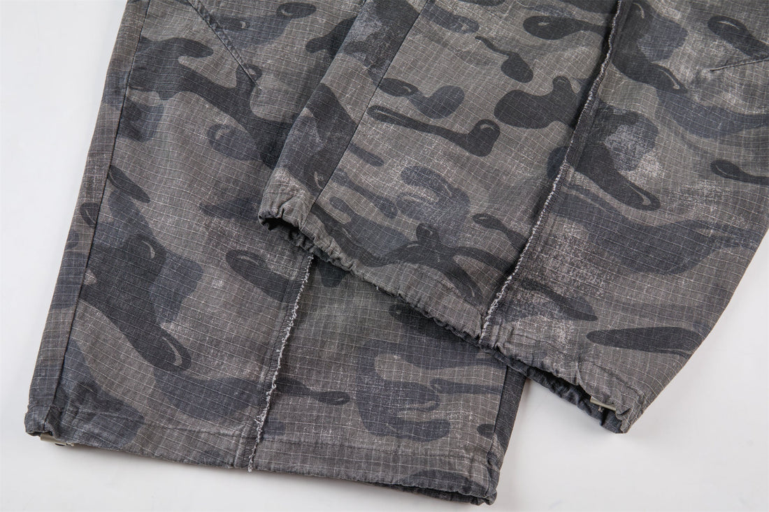 3-6-5.shop Dark Camo Wide-Leg Pants
