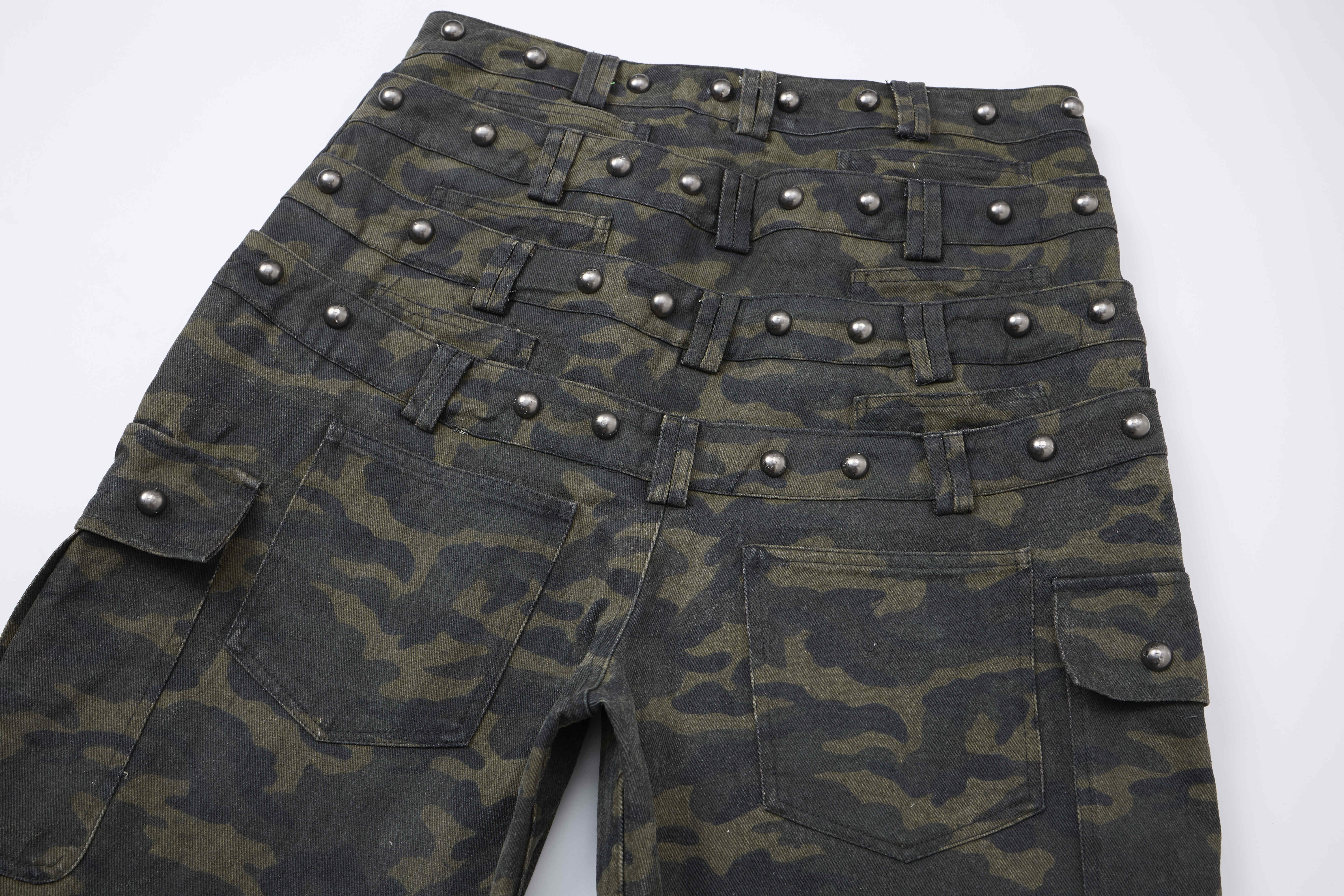3-6-5.shop Camo Wide-Leg Cargo Pants