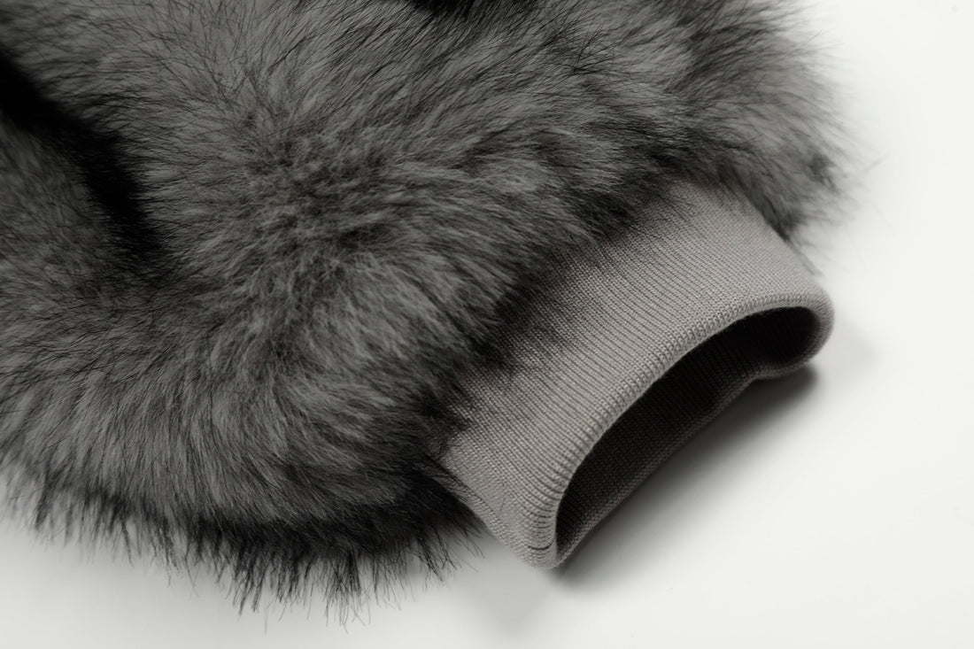 3-6-5.shop Reversible Faux Suede Fur Hooded Jacket