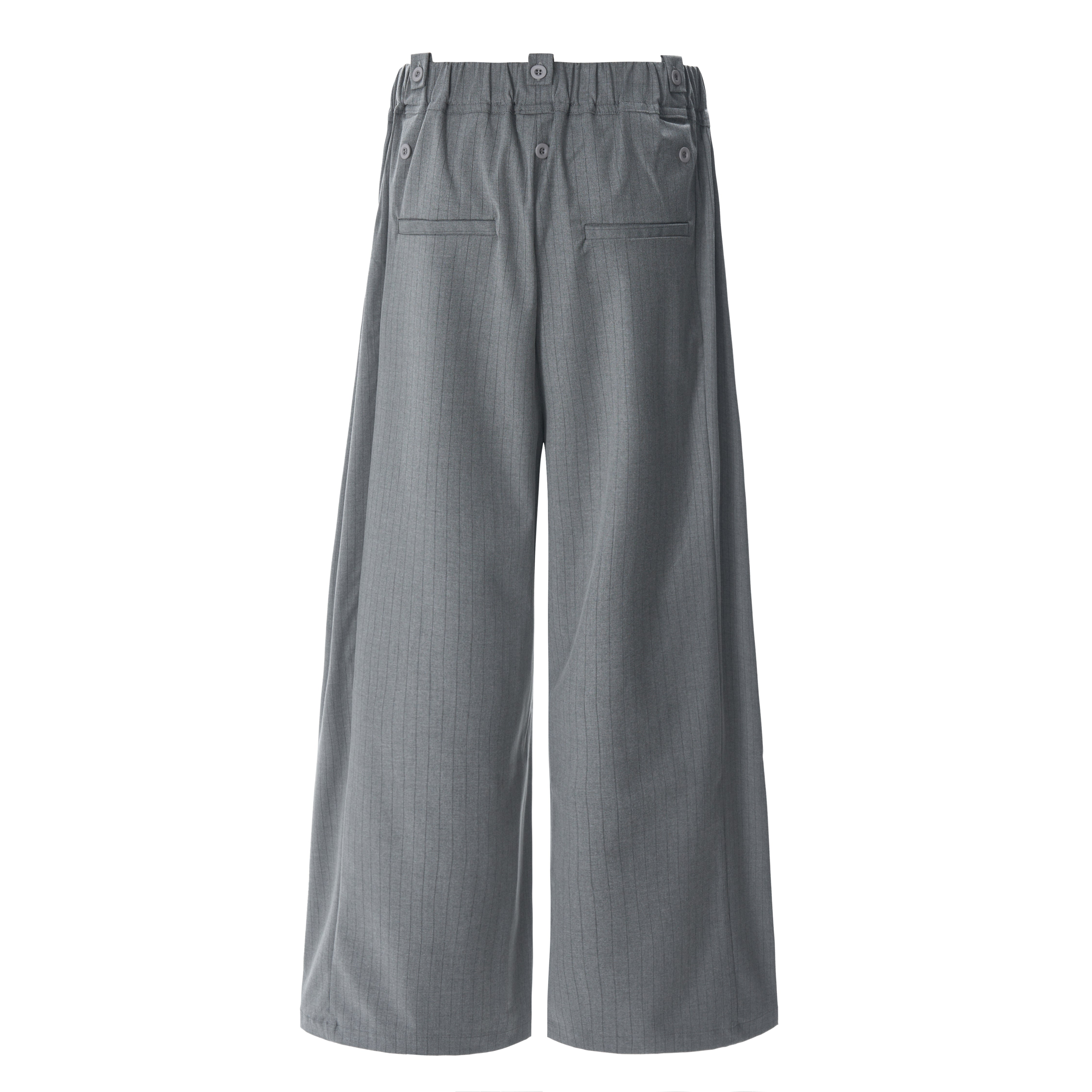 3-6-5.shop Dual-Button Pinstripe Wide-Leg Trousers