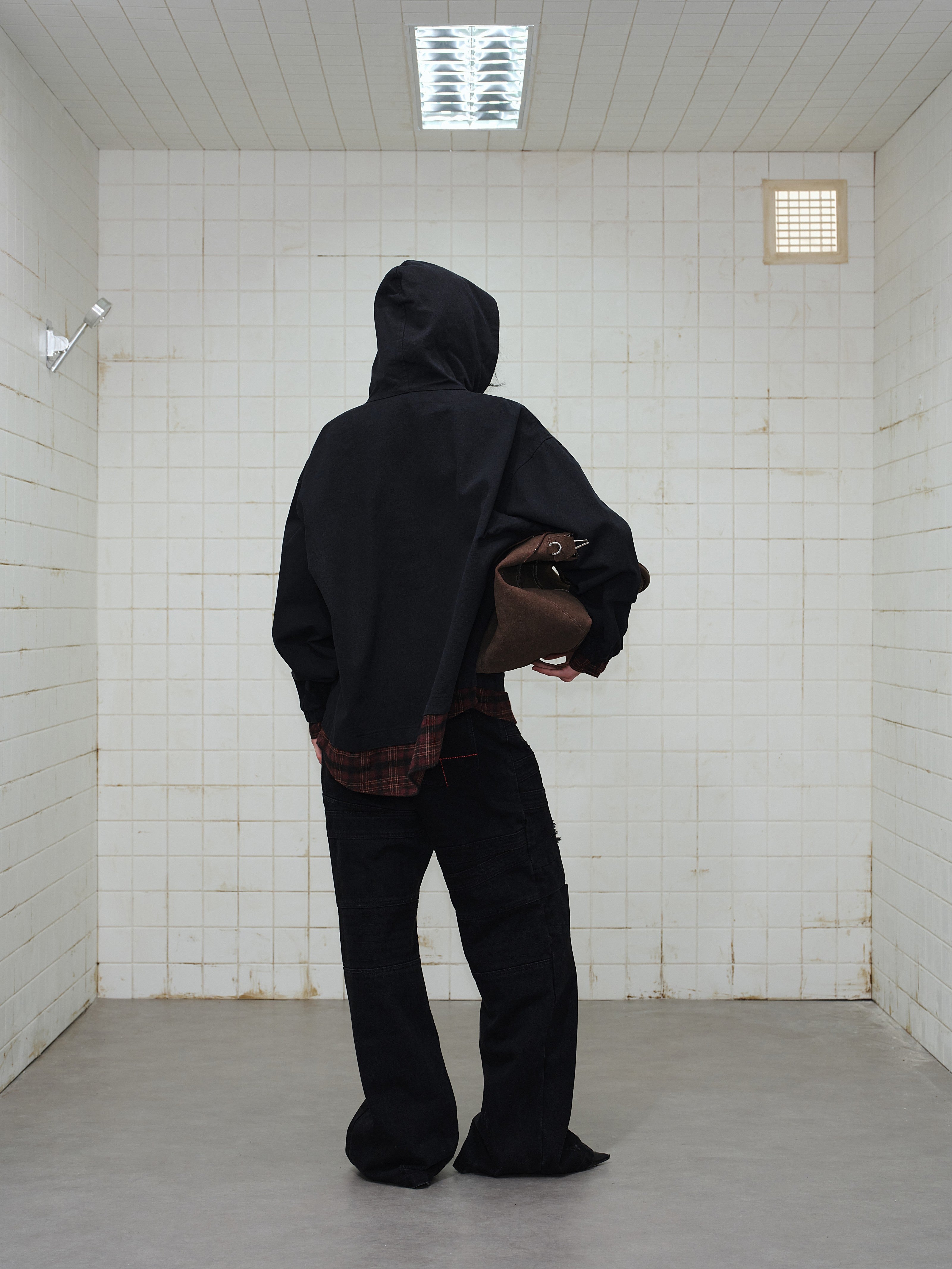 3-6-5.shop Plaid-Lined Zip Hoodie