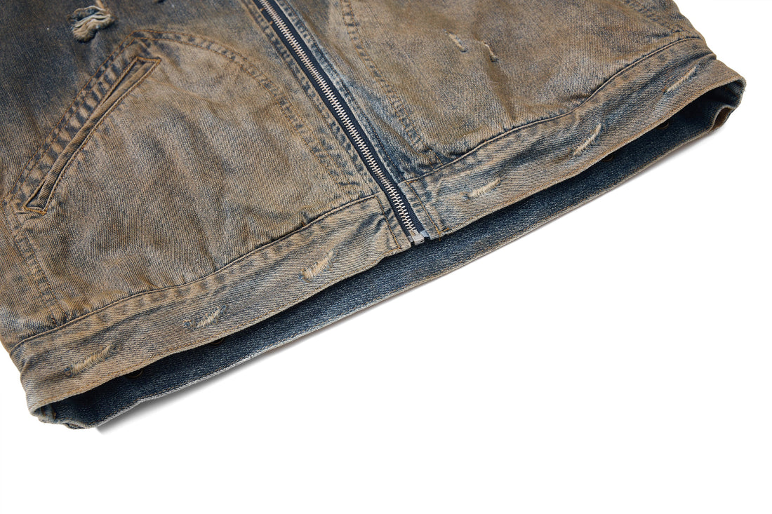 3-6-5.shop Vintage Distressed Denim Jacket