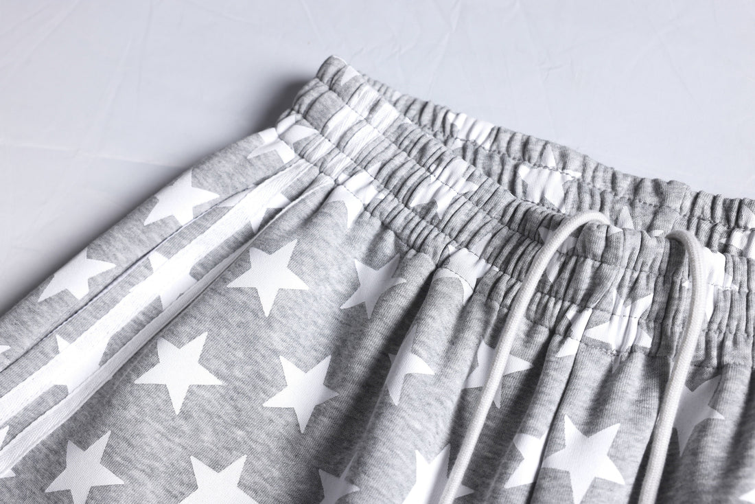 3-6-5.shop Star Print Wide-Leg Sweatpants