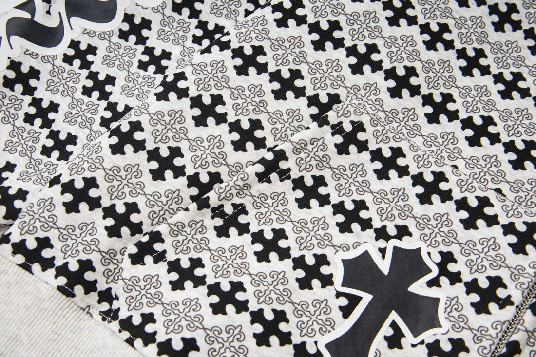3-6-5.shop Gothic Pattern Full-Zip Hoodie
