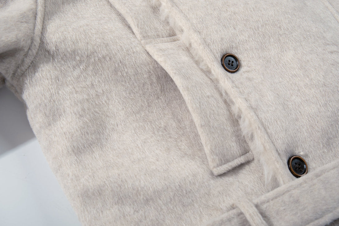 3-6-5.shop Fur-Collar Belted Jacket