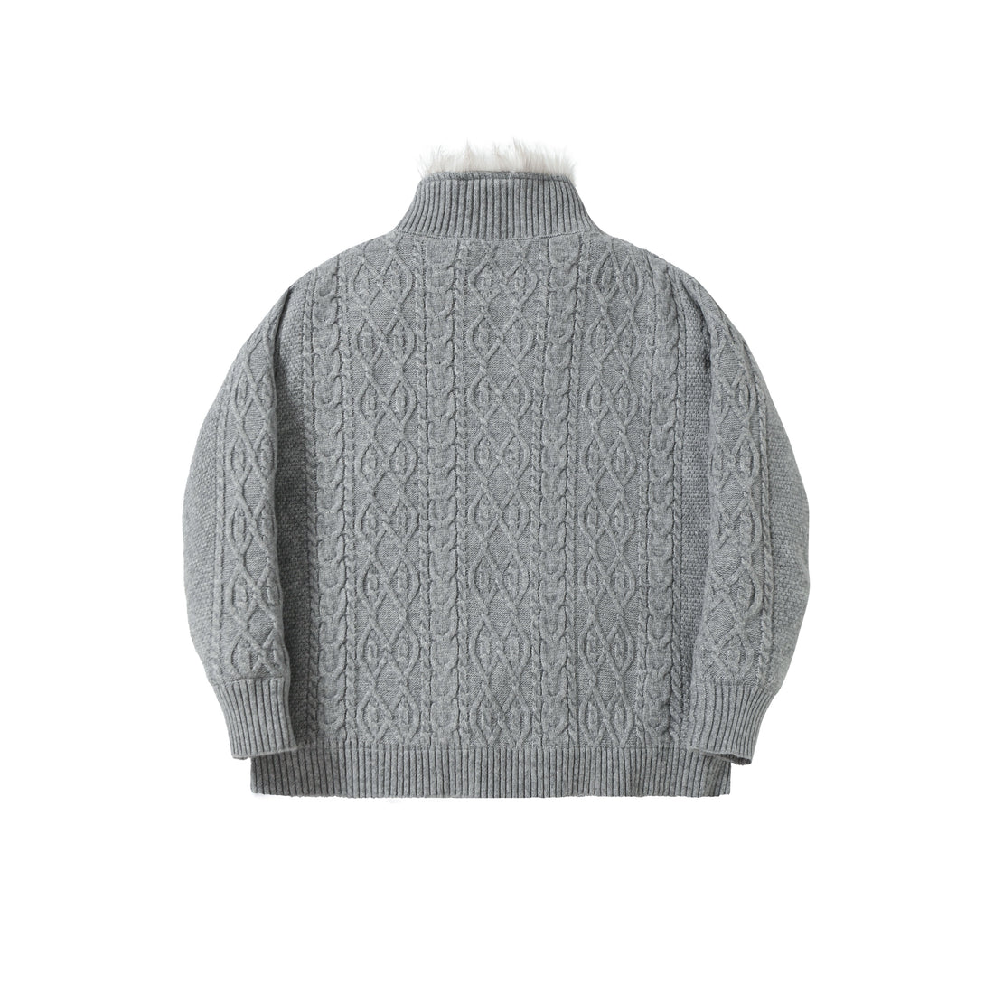 3-6-5.shop Fleece-Lined Cable Knit Jacket