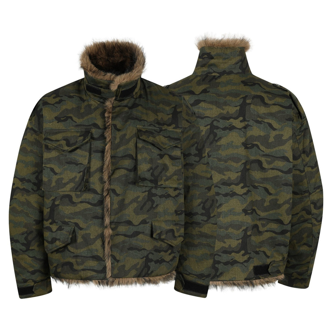 3-6-5.shop Camo Fur-Lined Jacket