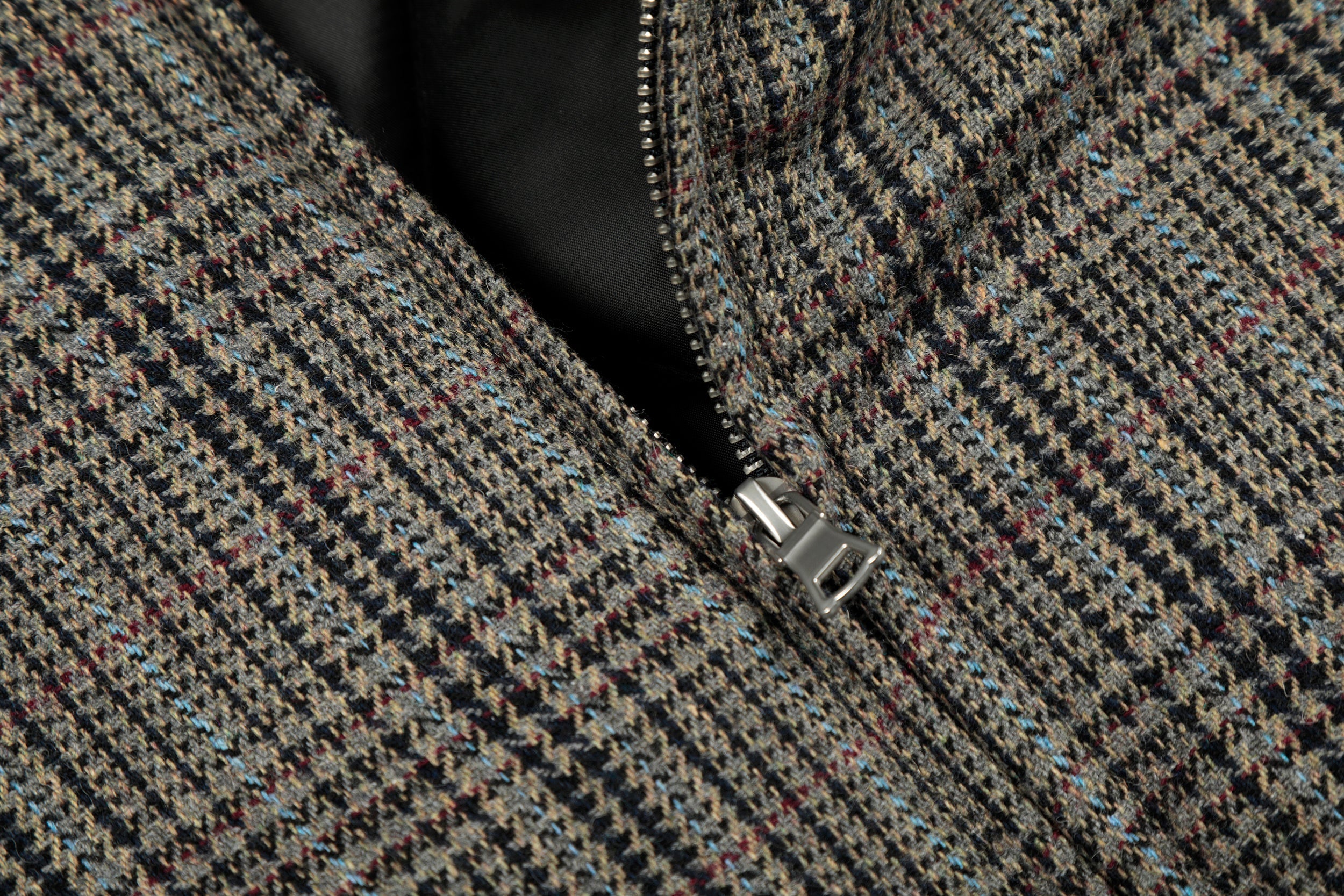 3-6-5.shop Vintage Check Wool Blend Bomber Jacket