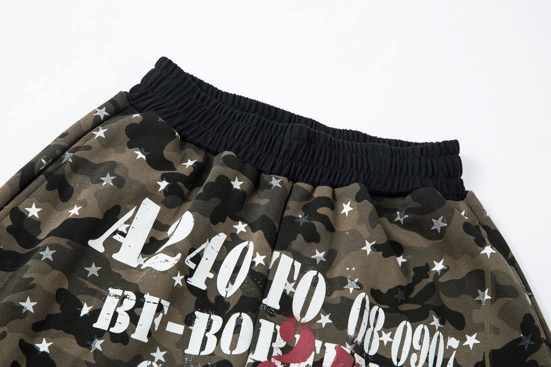 3-6-5.shop Star Camo Wide-Leg Sweatpants