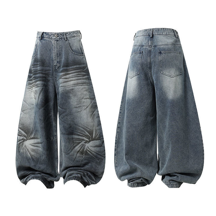 3-6-5.shop Wave-Wash Barrel Jeans