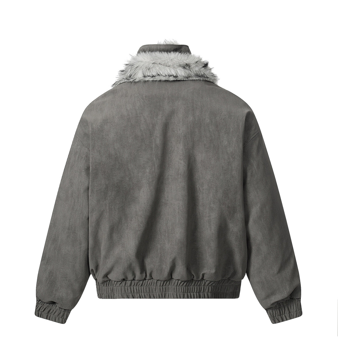 3-6-5.shop Faux Fur Trim High-Neck Bomber Jacket